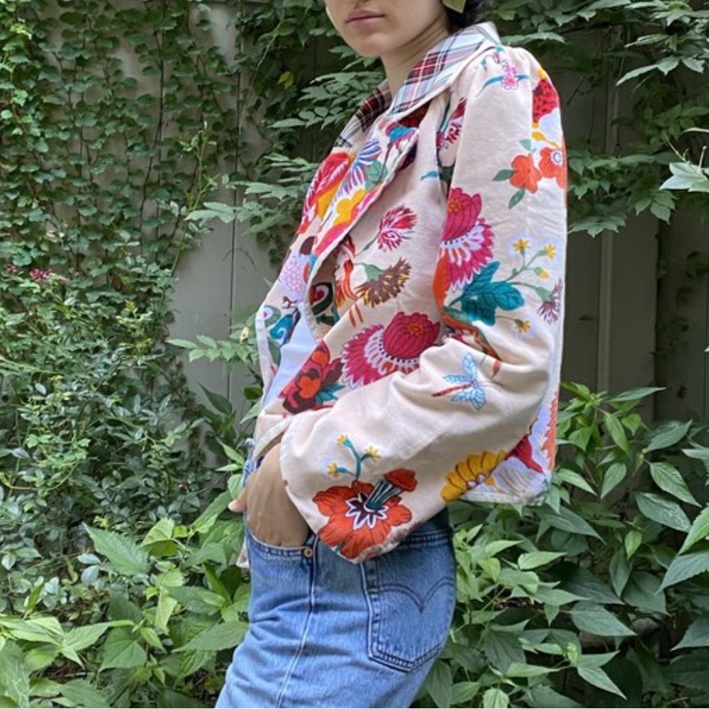 Alix of Bohemia Garden Moto Floral Print Jacket in Size Large - Picture 3 of 10